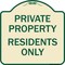 Signmission Designer Series Sign-Residents Only, Tan & Green Heavy-Gauge Aluminum, 18" x 18", TG-1818-9894 A-DES-TG-1818-9894 - alternate 1
